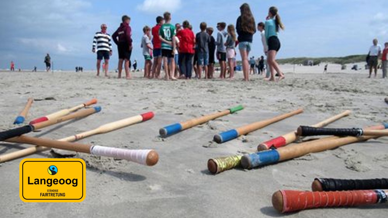 Übersichtskarte von Langeoog mit der Aufschrift Moin
