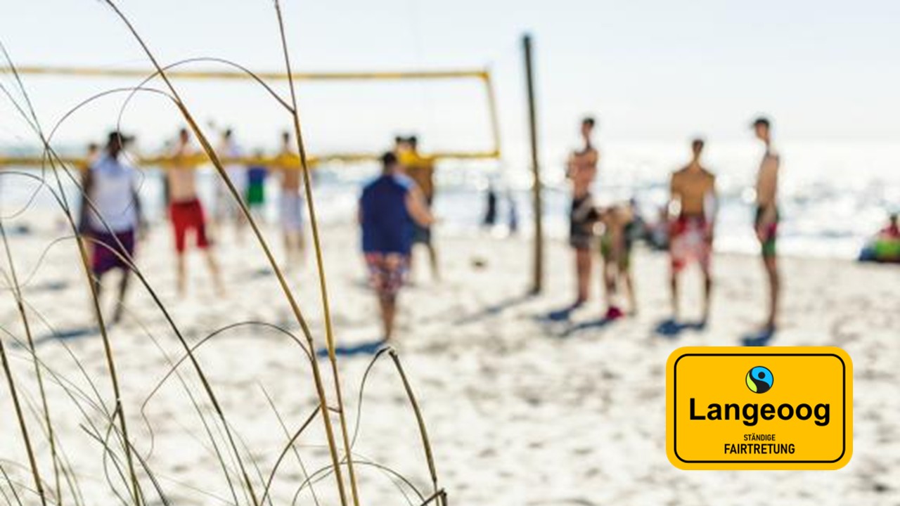 Übersichtskarte von Langeoog mit der Aufschrift Moin