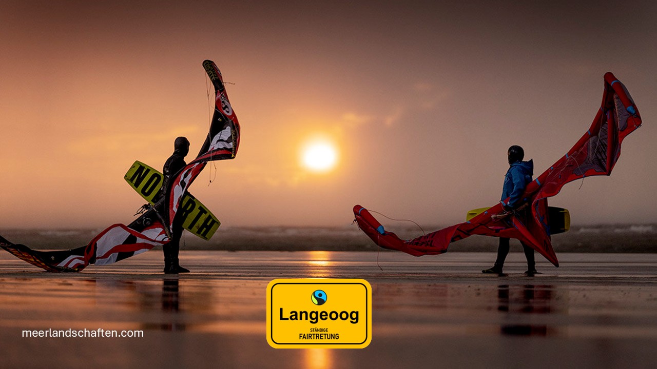 Übersichtskarte von Langeoog mit der Aufschrift Moin