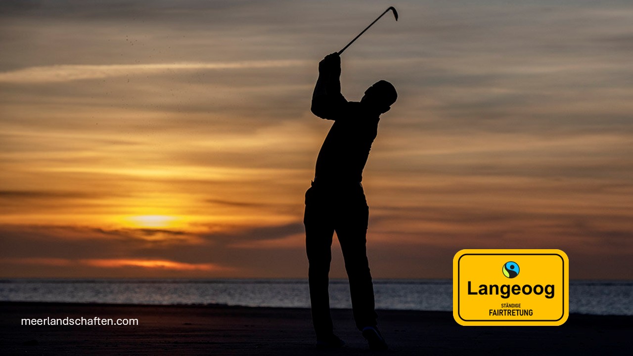 Übersichtskarte von Langeoog mit der Aufschrift Moin