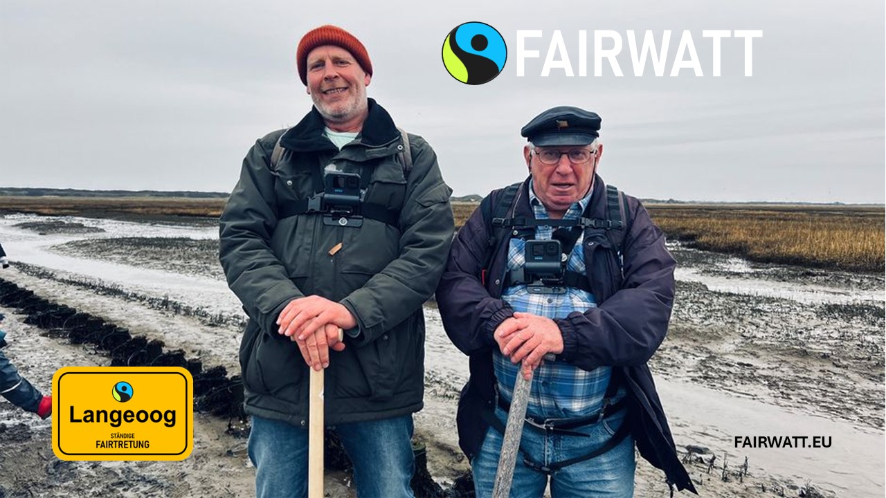 Übersichtskarte von Langeoog mit der Aufschrift Moin